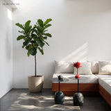Red rechargeable table lamp on a side table in a sunlit living room