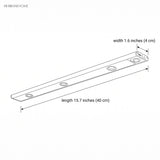 Dimension drawing showing 15.7 inch length and 1.6 inch width of the light bar