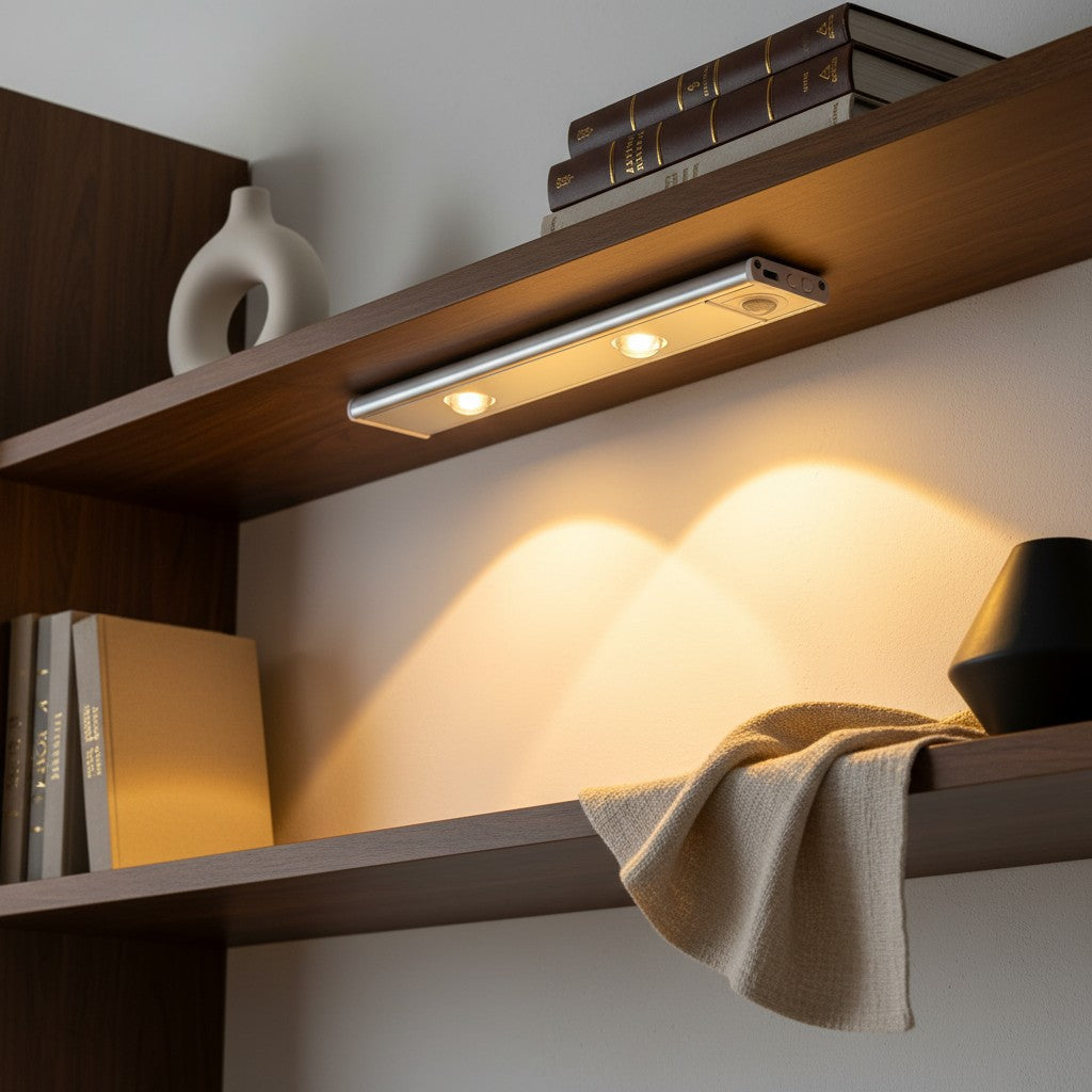 Magnetic rechargeable LED under cabinet light bar alternative angle view 7