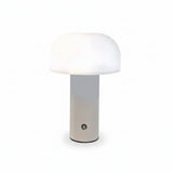 Rechargeable mushroom lamp styled at a bar counter