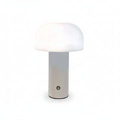 Rechargeable mushroom lamp styled at a bar counter