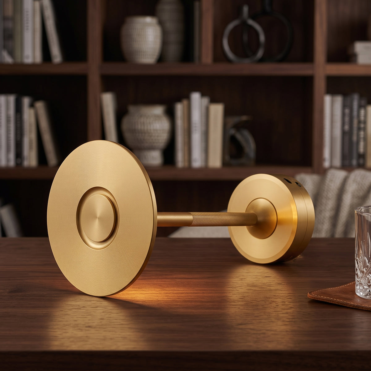 Rechargeable dish table lamp main product image on a plain background