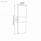 Line drawing of the acrylic panel wall light with size labels