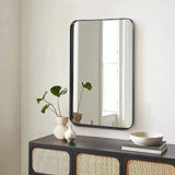 Rectangle Wall Mirror – Matte Black Framed Tempered Glass Bathroom Design - Hurbane Home