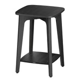 rectangular square side table beside sofa with dual tiers