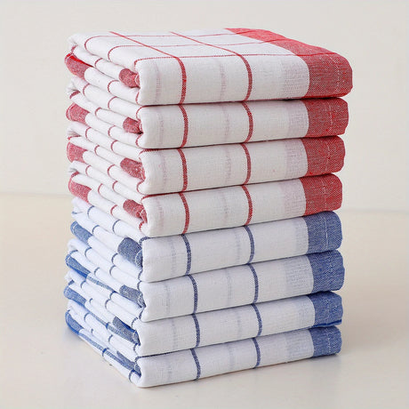 red and white checkered towels 4pcs