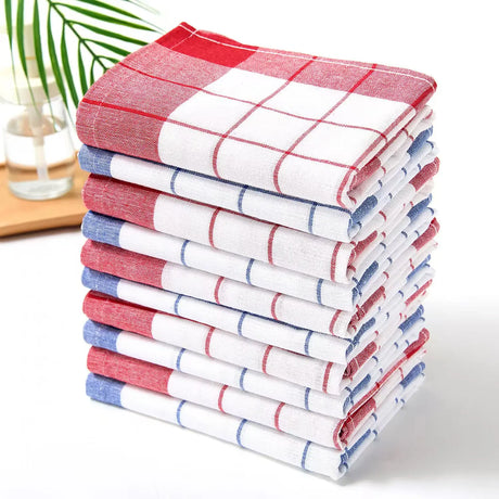 red and white checkered towels 6pcs