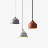 Matte speckled resin dome pendant light in a white finish, view 1