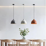 Terracotta resin dome pendant light with an iron ceiling fitting, view 3