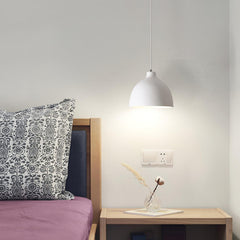 Matte dome pendant light with an adjustable 59 inch cable drop, view 5