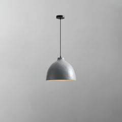 Matte speckled resin dome pendant light in a white finish, view 7