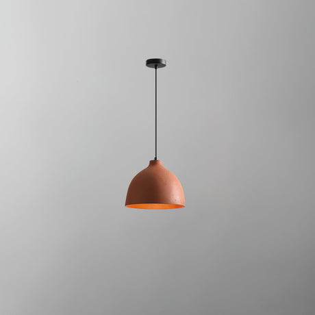 Deep dome pendant shade in grey speckled moulded resin, view 8