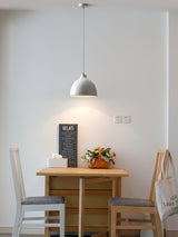 Terracotta resin dome pendant light with an iron ceiling fitting, view 9