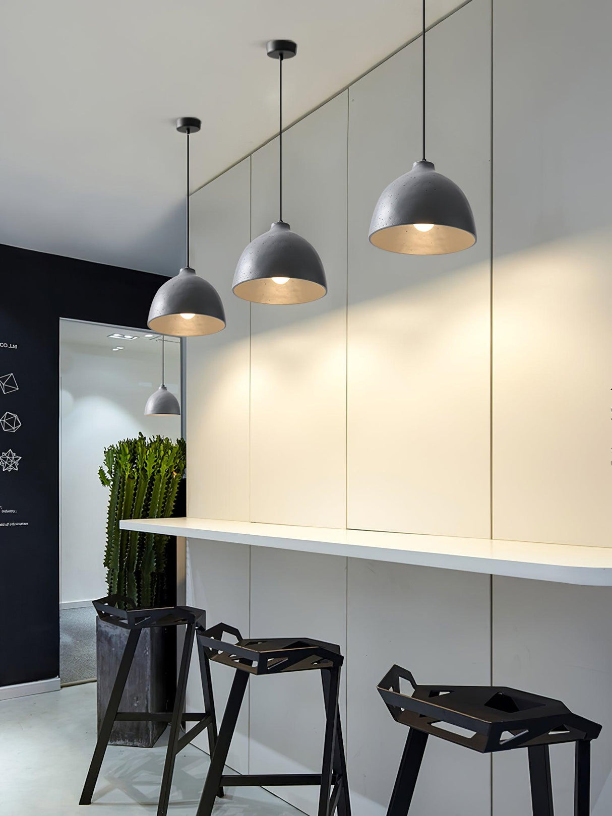 Matte dome pendant light with an adjustable 59 inch cable drop, view 11