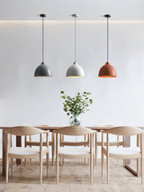 Matte speckled resin dome pendant light in a white finish, view 13
