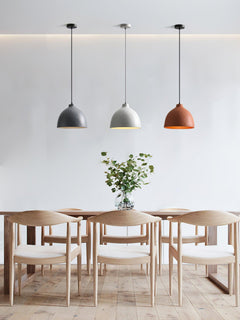 Matte speckled resin dome pendant light in a white finish, view 13