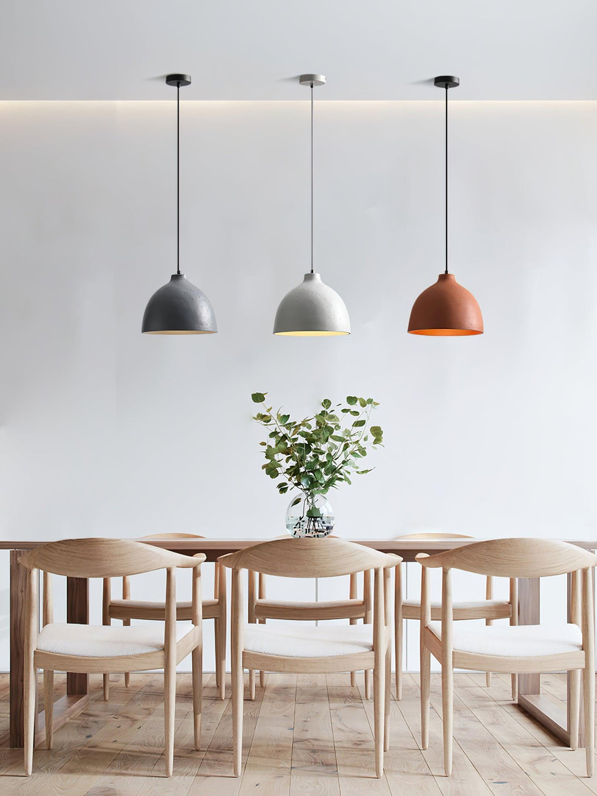 Deep dome pendant shade in grey speckled moulded resin, view 20