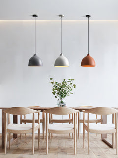 Deep dome pendant shade in grey speckled moulded resin, view 20
