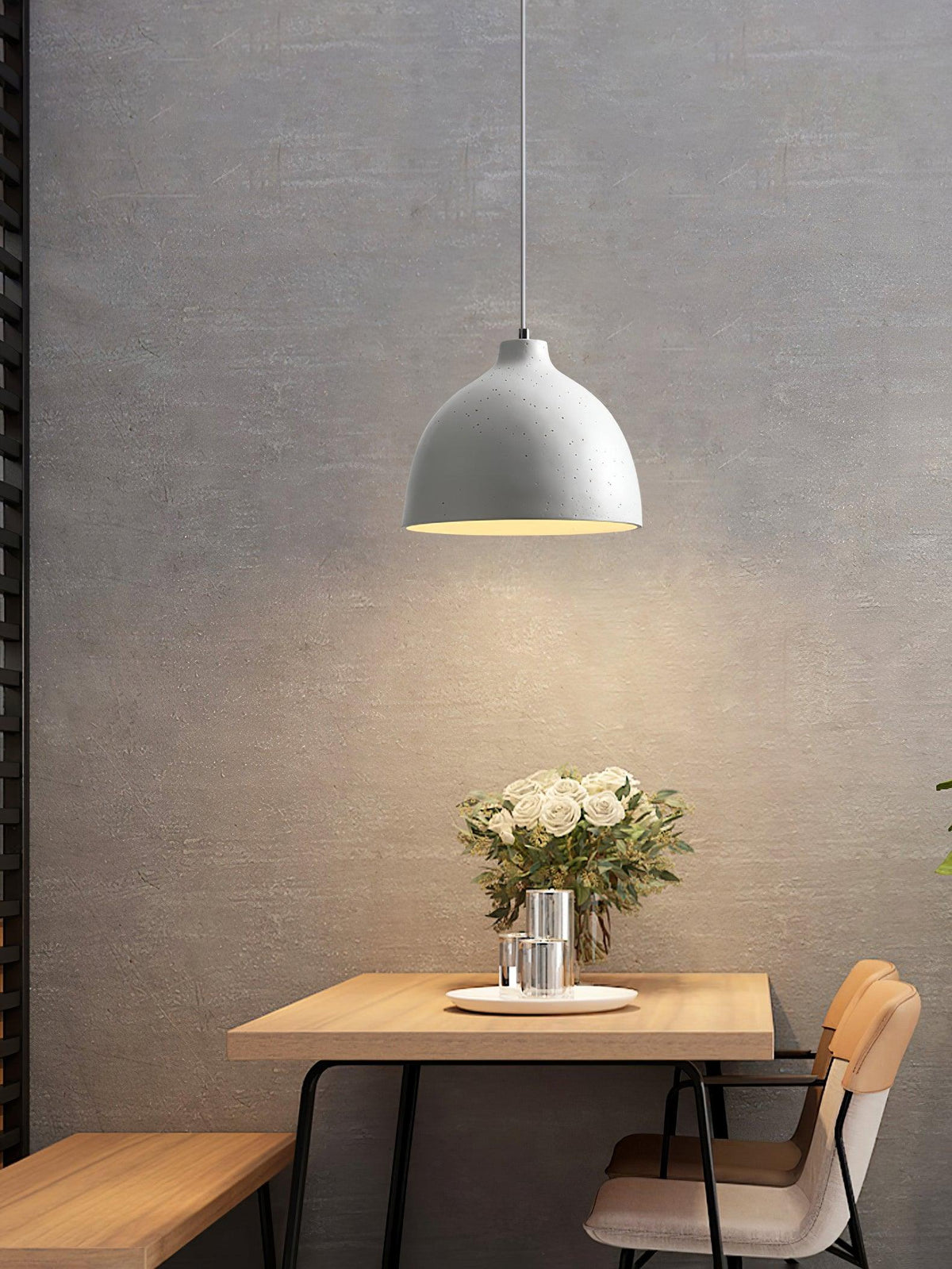 Speckled resin dome shade pendant for kitchen island lighting, view 24