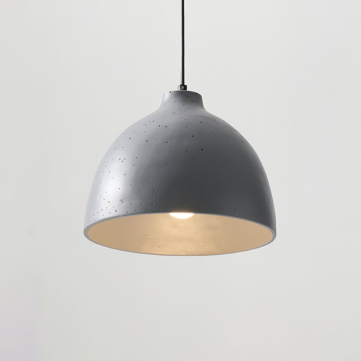 Deep dome pendant shade in grey speckled moulded resin, view 26