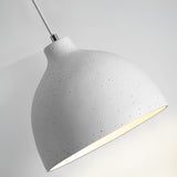 Matte speckled resin dome pendant light in a white finish, view 31