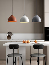 Deep dome pendant shade in grey speckled moulded resin, view 32