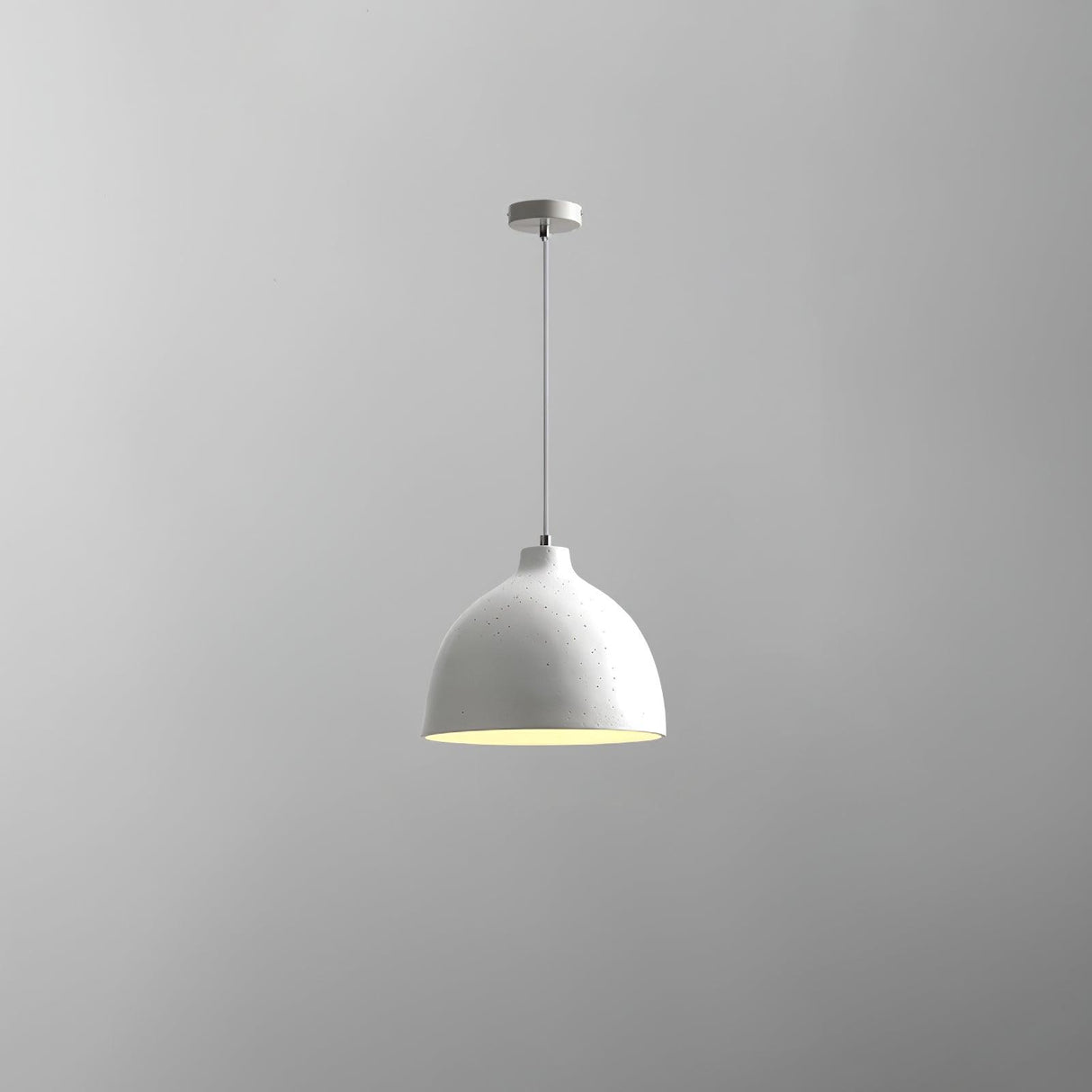 Terracotta resin dome pendant light with an iron ceiling fitting, view 33