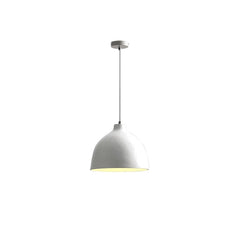 Matte speckled resin dome pendant light in a white finish, view 37