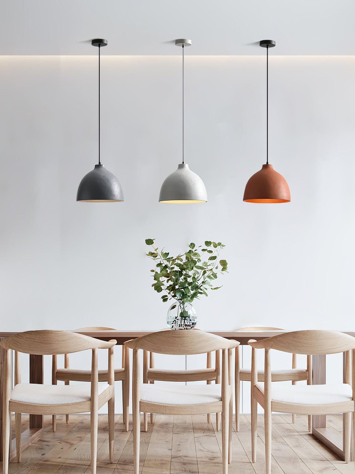 Deep dome pendant shade in grey speckled moulded resin, view 38