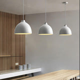 Deep dome pendant shade in grey speckled moulded resin, view 44