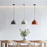 Terracotta resin dome pendant light with an iron ceiling fitting, view 45