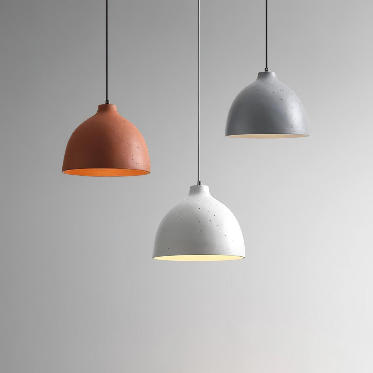 Matte dome pendant light with an adjustable 59 inch cable drop, view 47