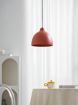Terracotta resin dome pendant light with an iron ceiling fitting, view 57