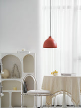 Matte speckled resin dome pendant light in a white finish, view 61