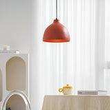 Terracotta resin dome pendant light with an iron ceiling fitting, view 63