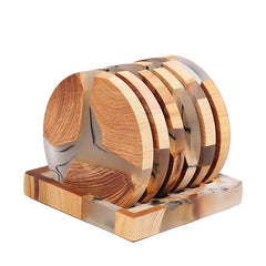 Resin Drink Coasters - Durable Wooden Mats for Stylish Beer Protection - Wooden Drink Coasters - Hurbane Home