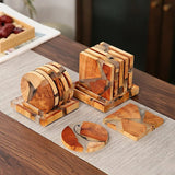Resin Drink Coasters - Durable Wooden Mats for Stylish Beer Protection - Wooden Drink Coasters - Hurbane Home