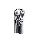 Resin Vase – Black and White Striped Modern Abstract Geometry Decor - Hurbane Home