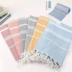 Resort Stripe Beach Towel - Turkish Cotton Quick - Dry for Pool & Cabana Use - Turkish Cotton Beach Towels - Hurbane Home