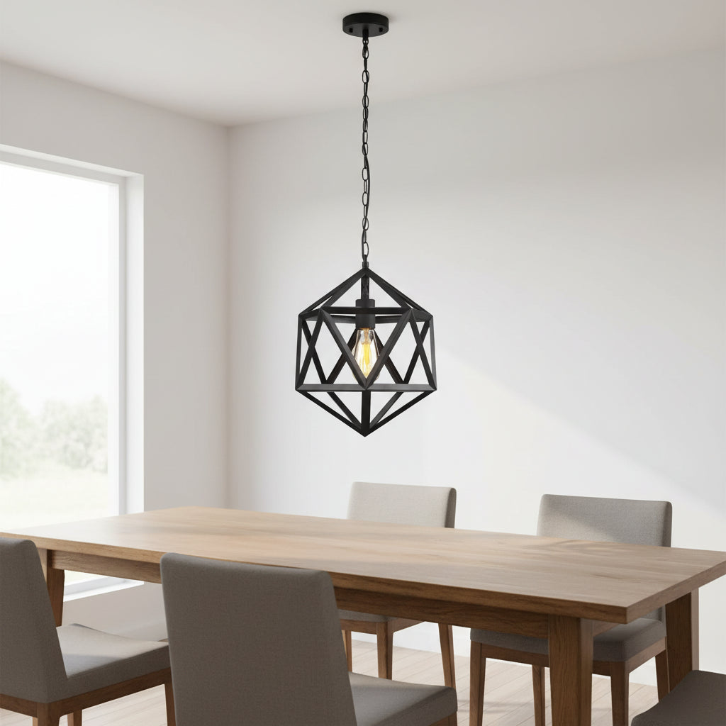 Retro vintage industrial ceiling light in restaurant setting