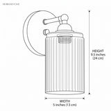 Drawing showing sconce width 5 inches and height 9.5 inches