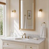 Ribbed glass brass wall sconce colour option view 3
