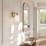 Ribbed glass brass wall sconce further product image 4