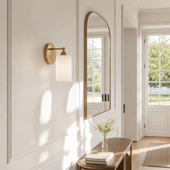 Ribbed glass brass wall sconce further product image 4
