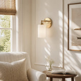 Ribbed glass brass wall sconce supplementary product view 5