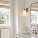 Ribbed glass brass wall sconce alternative angle view 7
