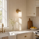 Ribbed glass brass wall sconce colour option view 9