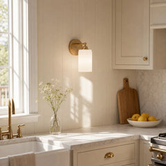 Ribbed glass brass wall sconce colour option view 9