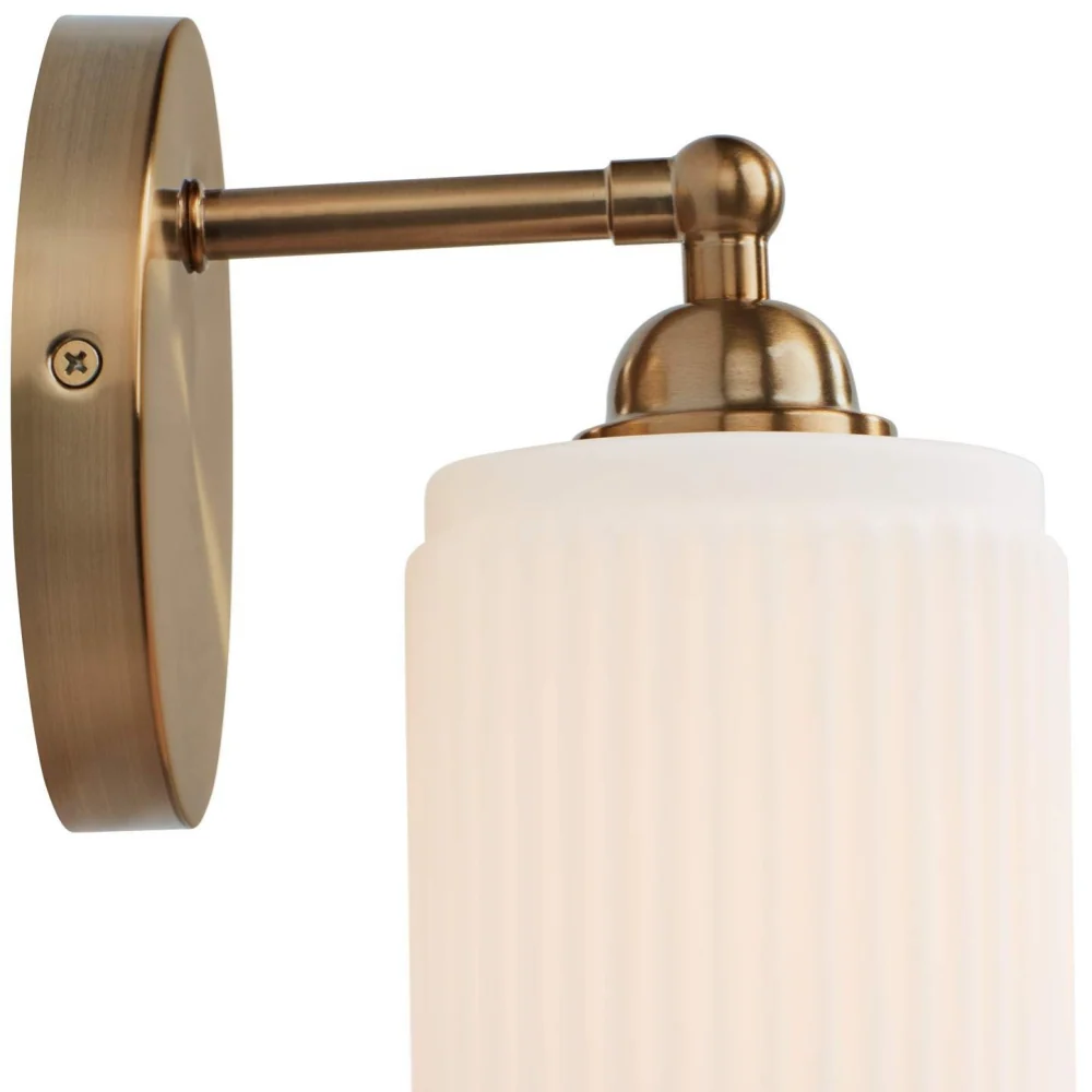 Ribbed glass brass wall sconce further product image 10