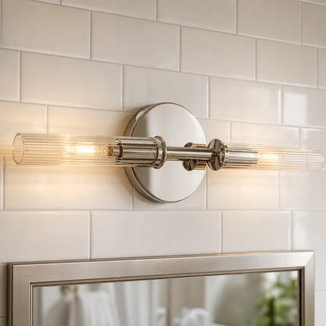 Ribbed glass tube farmhouse wall sconce supplementary product view 5